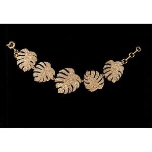 India Hicks Palm Leaf Bracelet Womens Gold Jewelry Retired Sealed NIB